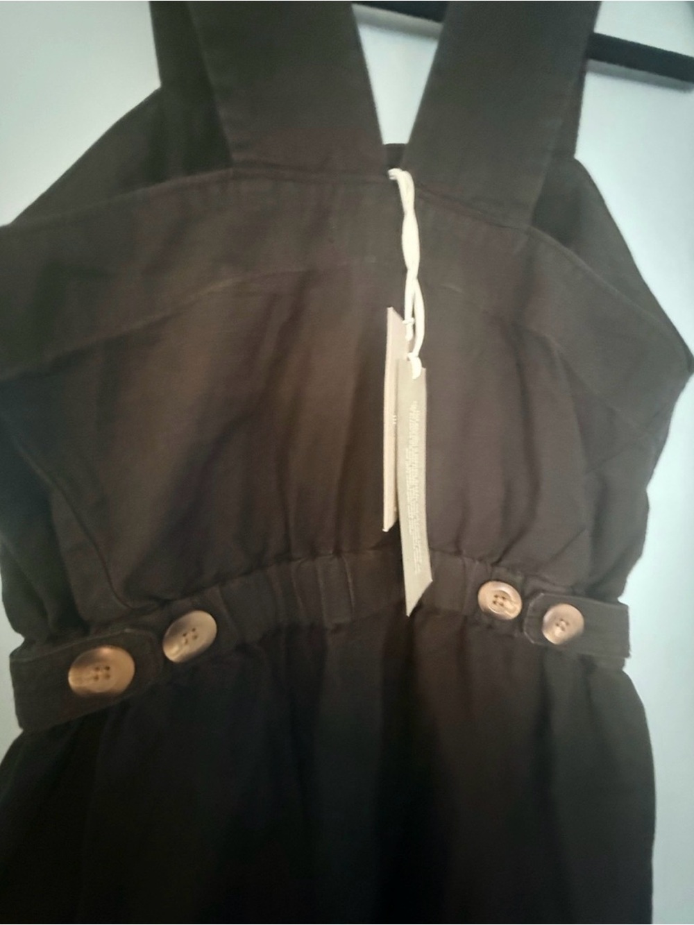 Everlane Black Wide-Strap Jumpsuit with Buttoned Waist